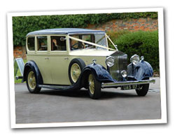 1935 vintage Rolls Royce wedding car in Cream & Blue