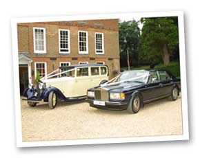 silver spirit & vintage rolls royce wedding car